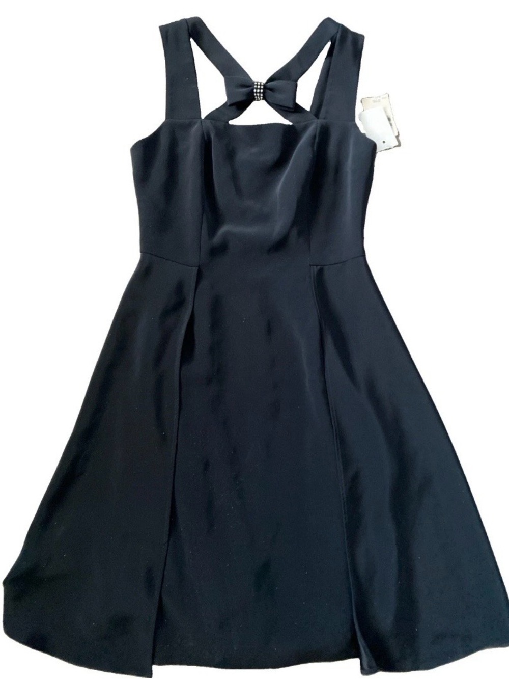 Nipon Boutique Dress Size 10 Black Cocktail Dress Bow RN 66953